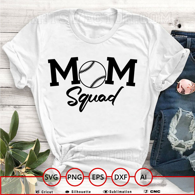 Mom squad baseball mom SVG PNG EPS DXF AI