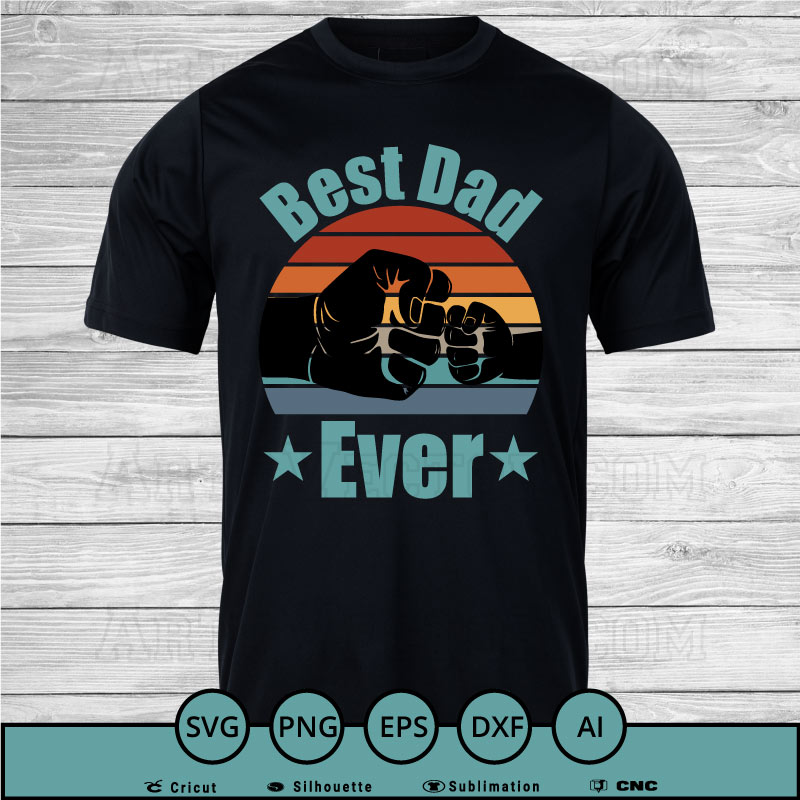 Best dad Ever Vintage Sunset Fathers day SVG PNG EPS DXF AI