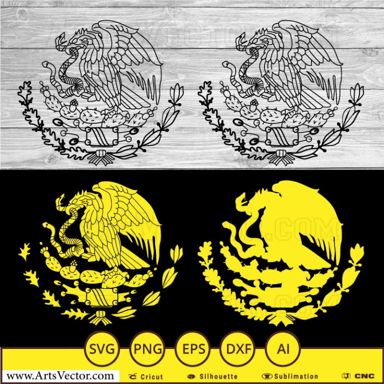 Mexican Eagle águila mexicana SVG PNG EPS DXF AI - Arts Vector