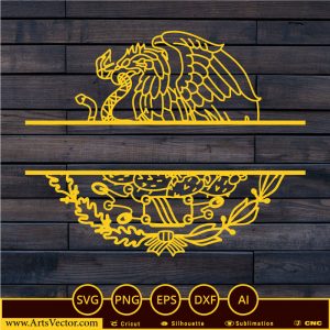 Mexican Eagle águila mexicana Monogram SVG PNG EPS DXF AI - Arts Vector