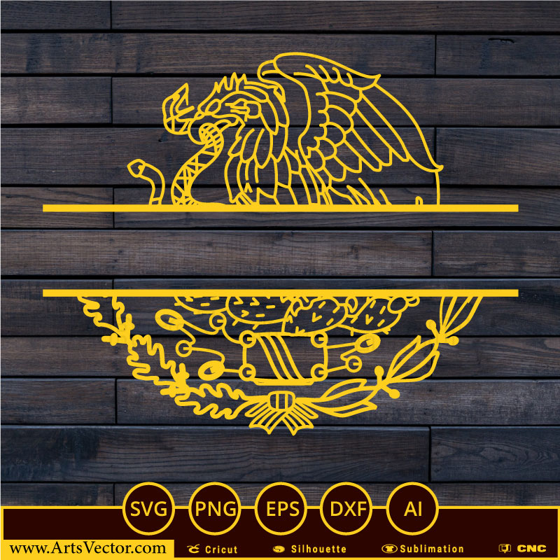 Mexican Eagle águila mexicana Monogram SVG PNG EPS DXF AI