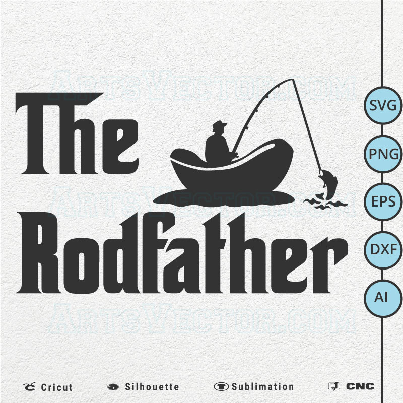 The Rodfather fishing boat SVG PNG