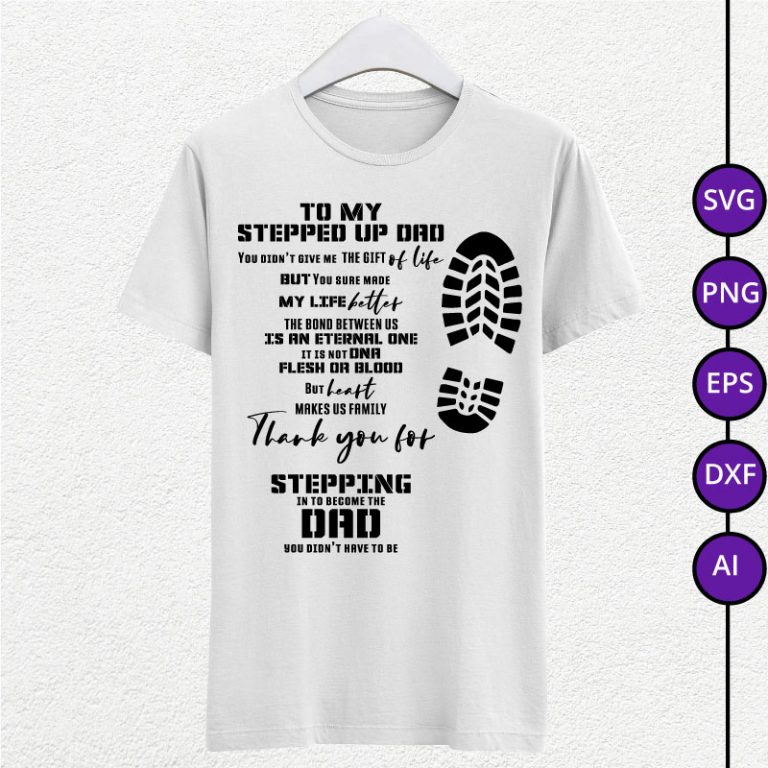 To My Stepped Up Dad, Thank you SVG PNG EPS DXF AI - Arts Vector
