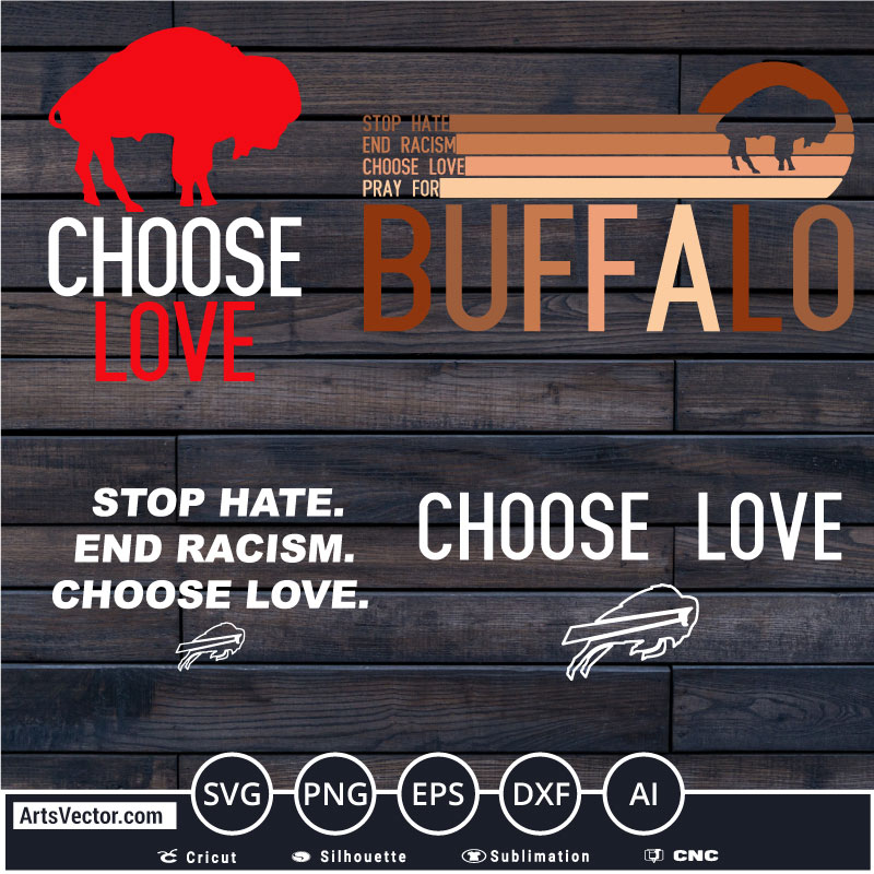 Choose Love Buffalo Bills Bundle 04 SVG PNG EPS DXF AI