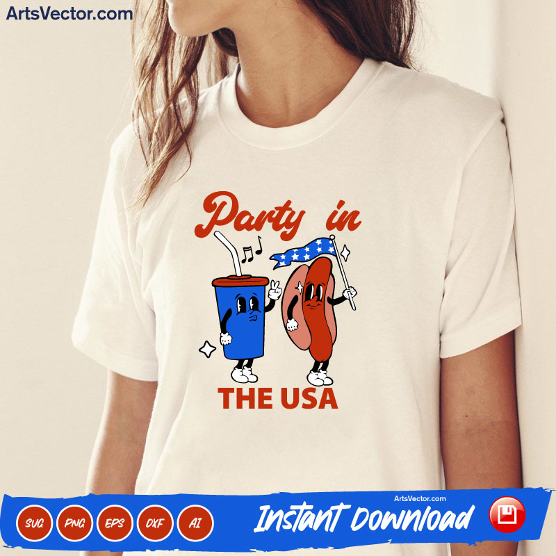 Funny 4th of July party in the usa SVG PNG EPS DXF AI