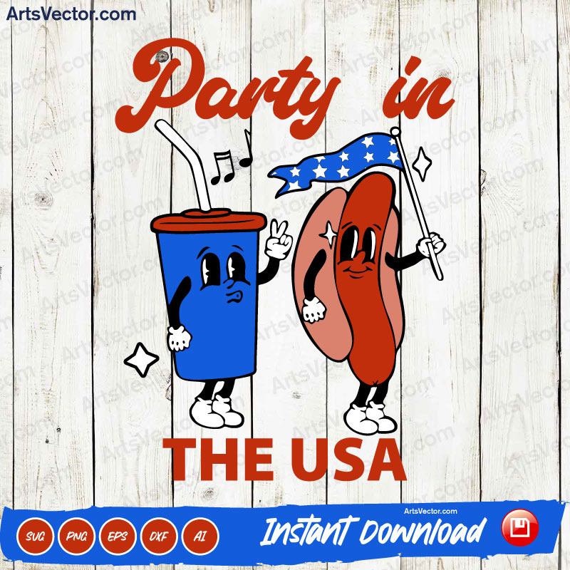 Funny 4th of July party in the usa SVG PNG EPS DXF AI