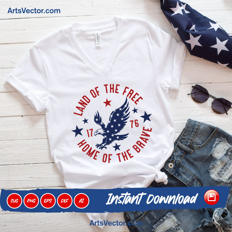 Land of the free Home of the brave SVG PNG EPS DXF AI