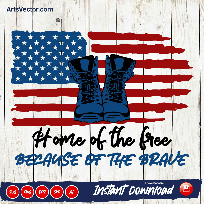 Land of the free because of the brave Bundle 07 SVG PNG EPS DXF AI
