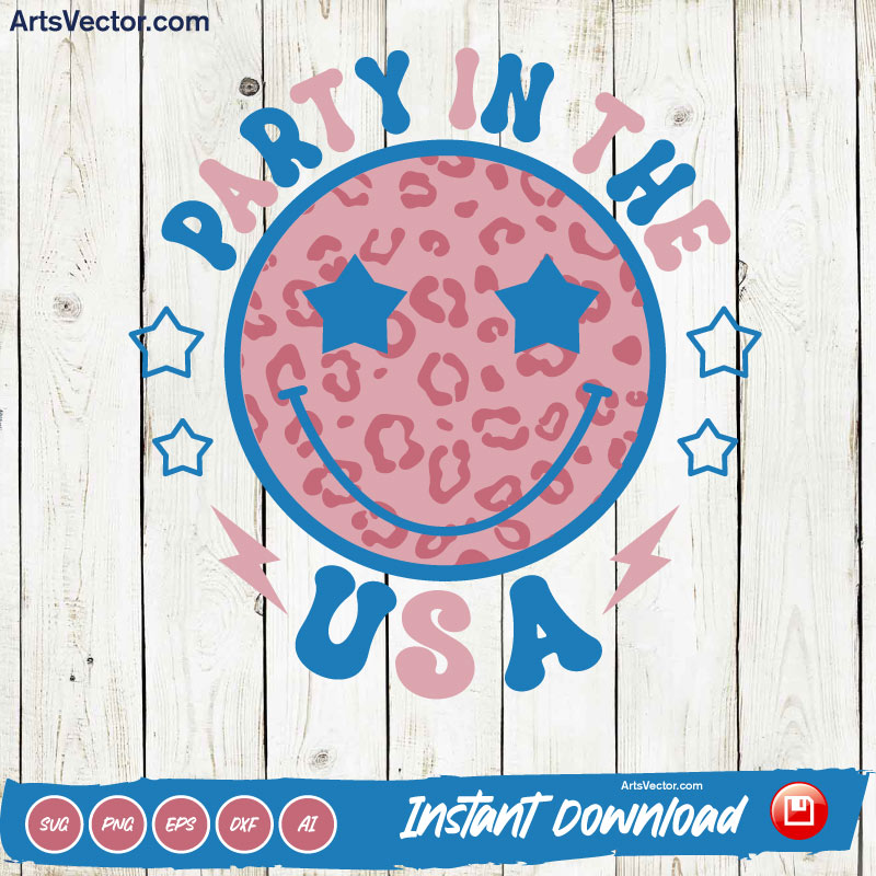 Party In the USA Smile SVG PNG EPS DXF AI