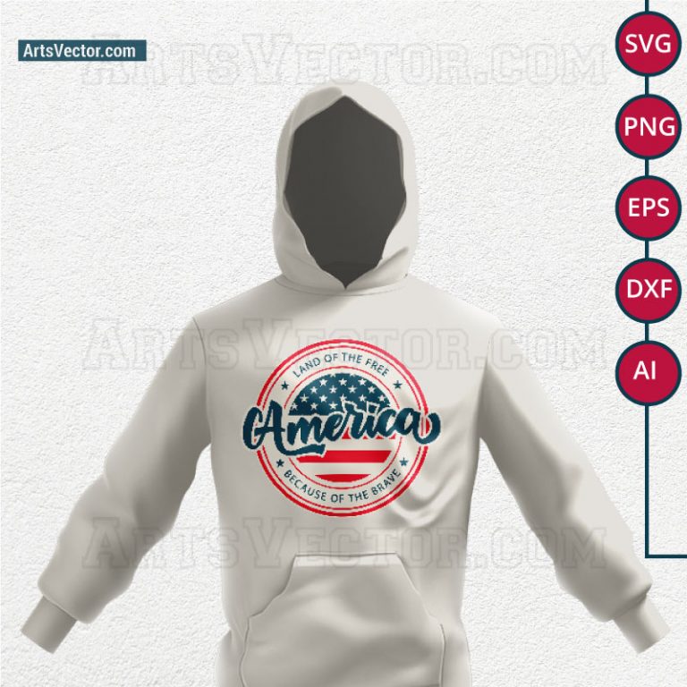America land of the free because of the brave SVG PNG EPS DXF AI - Arts ...
