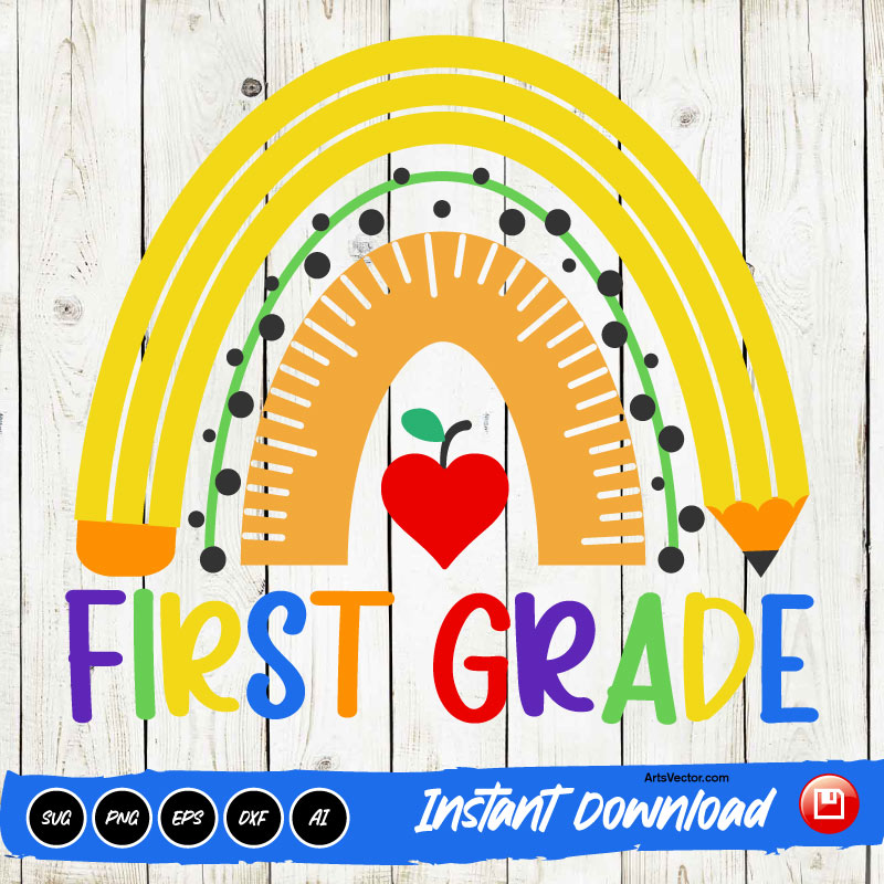 First grade squad Svg Rainbow Back to school SVG PNG EPS DXF AI