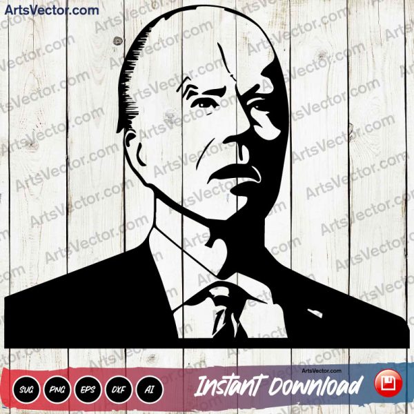 Joe Biden Face Cricut SVG PNG EPS DXF AI - Arts Vector