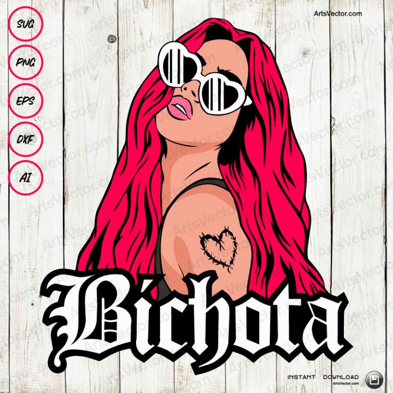 Karol G red hair bichota SVG PNG EPS DXF AI - Arts Vector