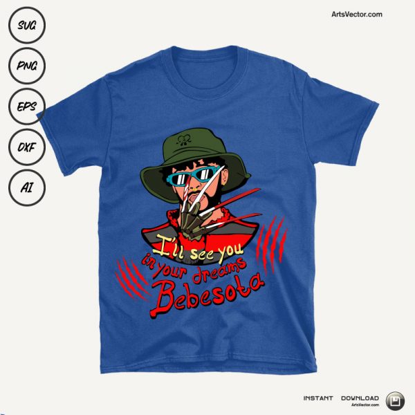 bad bunny Freddy Krueger SVG PNG EPS DXF AI Layered & outline - Arts Vector