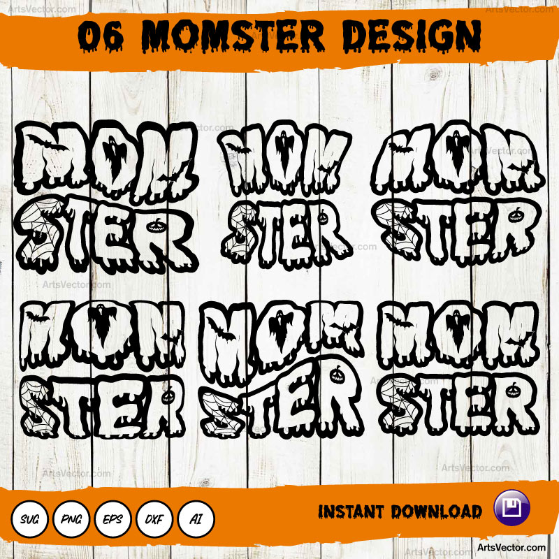 Dripping Momster SVG PNG EPS DXF AI