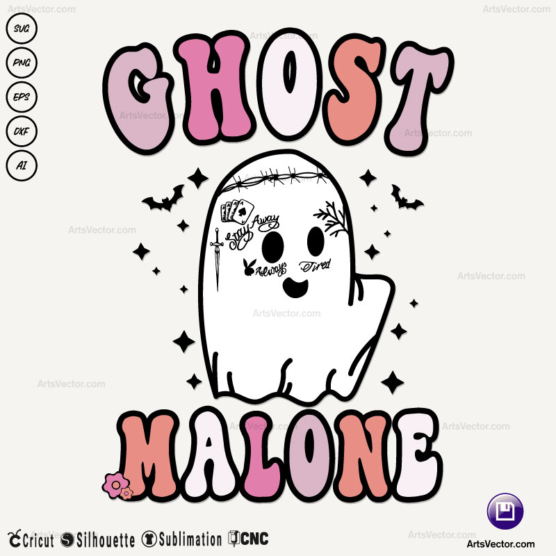 Funny Ghost Malone SVG PNG EPS DXF AI