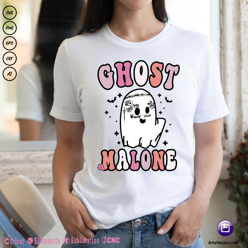 Funny Ghost Malone SVG PNG EPS DXF AI