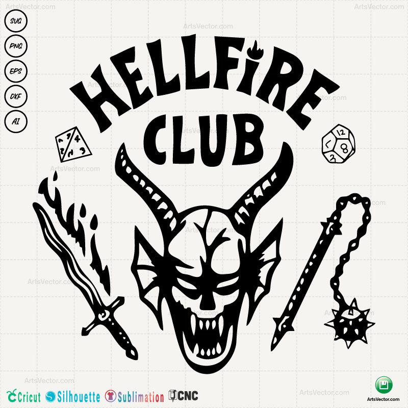 Hellfire club SVG layered PNG
