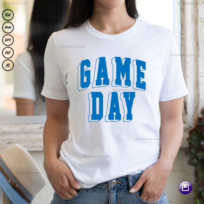 Sport Game Day Blue SVG PNG