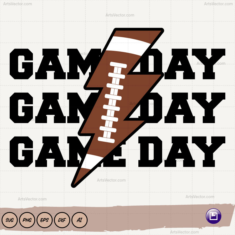 Thunderbolt Game Day SVG PNG EPS DXF AI