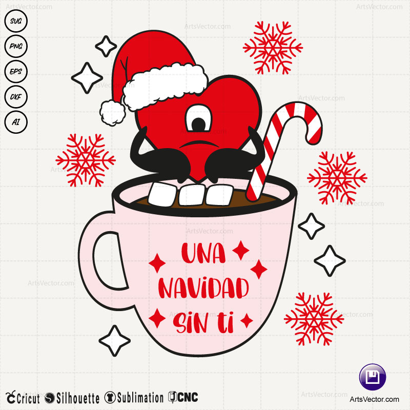 Bad Bunny Christmas SVG Una Navidad sin ti SVG PNG EPS DXF AI