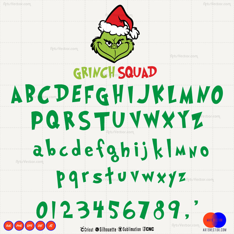 Grinch Font Svg Grinch Typography SVG PNG EPS DXF AI