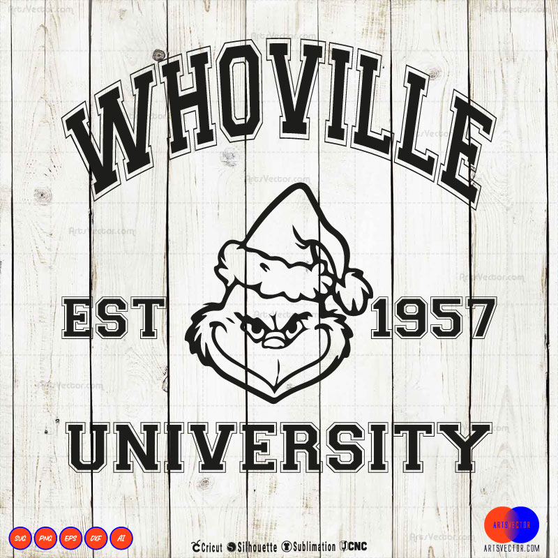 Grinch Whoville University SVG PNG