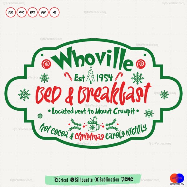 Whoville bed and breakfast SVG Grinch SVG PNG EPS DXF AI - Arts Vector