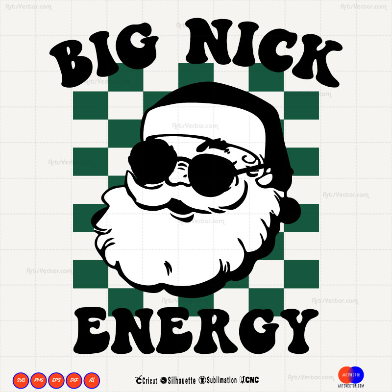 Big Nick Energy Santa SVG PNG DXF High-Quality Files Download, ideal for craft, sublimation, or print. For Cricut Silhouette and more.