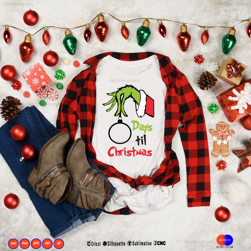 Grinch Christmas Countdown SVG PNG EPS DXF AI