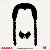 Jenna Ortega Hair addams family SVG PNG