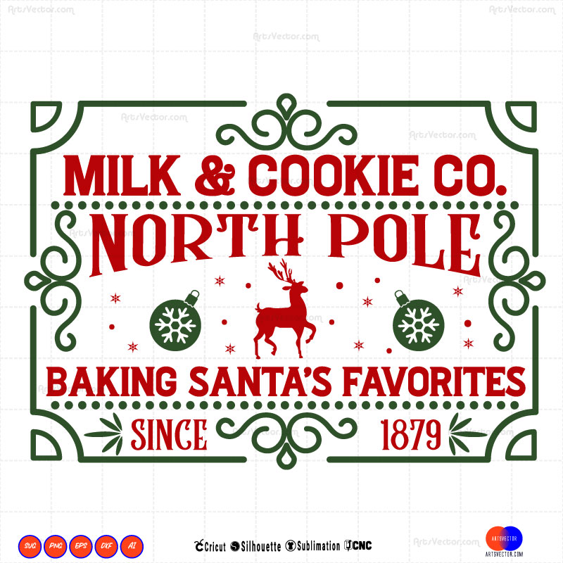 Polar Express Milk & cookie co SVG PNG EPS DXF AI