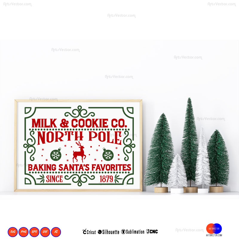 Polar Express Milk & cookie co SVG PNG EPS DXF AI