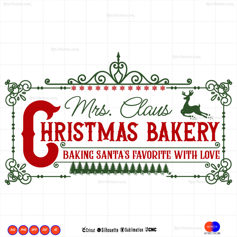 Polar Express Mrs Claus Christmas Bakery  SVG PNG EPS DXF AI