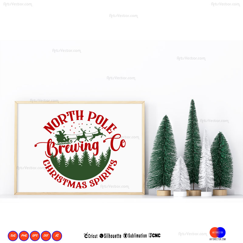 Polar Express North pole Brewing co Christmas spirits SVG PNG EPS DXF AI