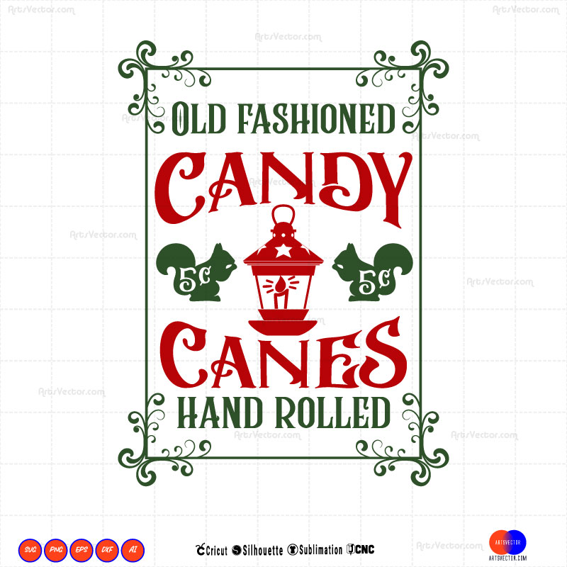 Polar Express Old fashioned Candy SVG PNG EPS DXF AI