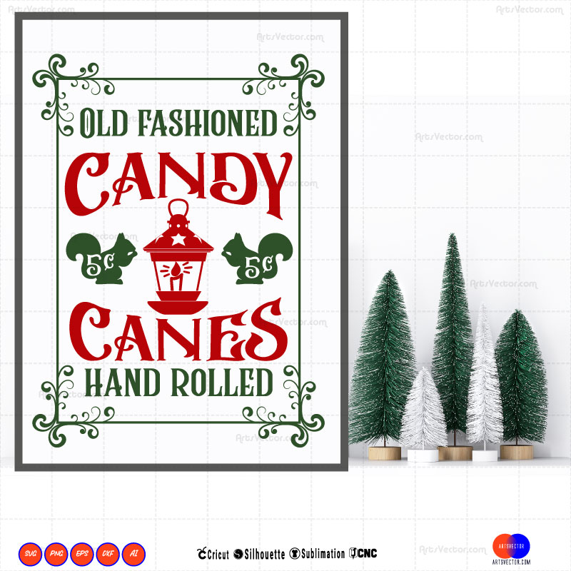 Polar Express Old fashioned Candy SVG PNG EPS DXF AI