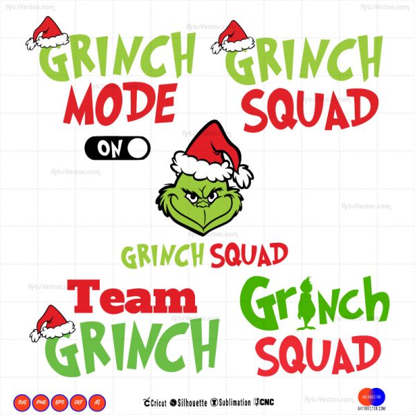 The Grinch Squad Bundle 05 SVG PNG EPS DXF AI - Arts Vector