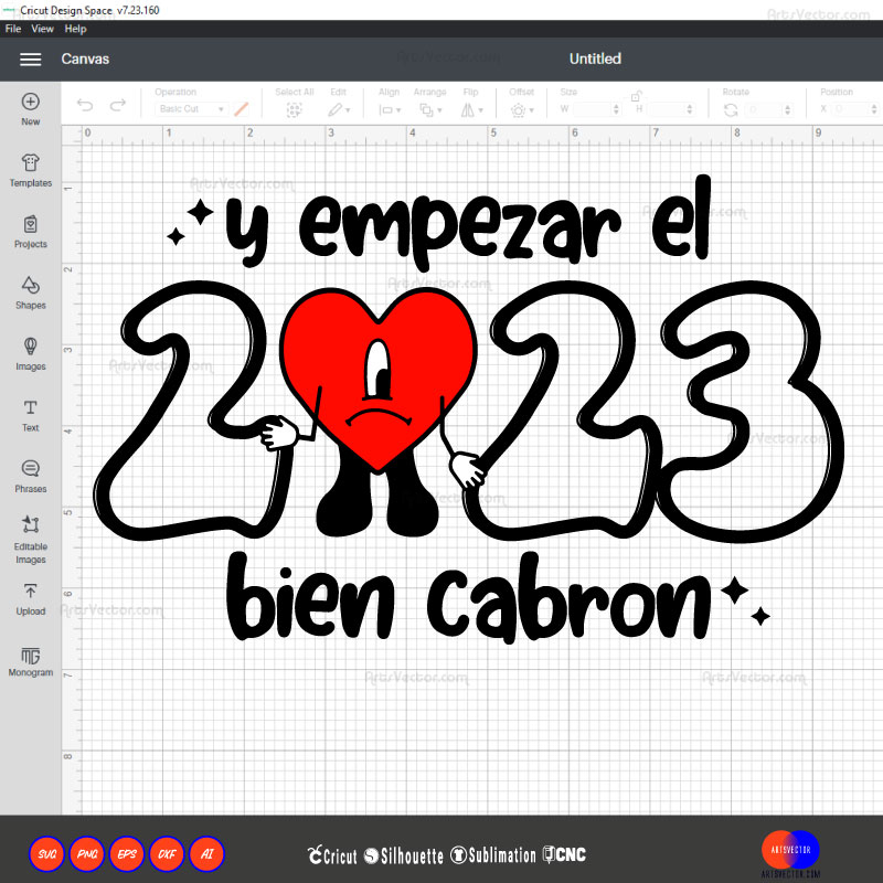 Y empezar el 2023 bien cabron bad bunny SVG PNG DXF High-Quality Files Download, ideal for craft, sublimation, or print. For Cricut Silhouette and more.