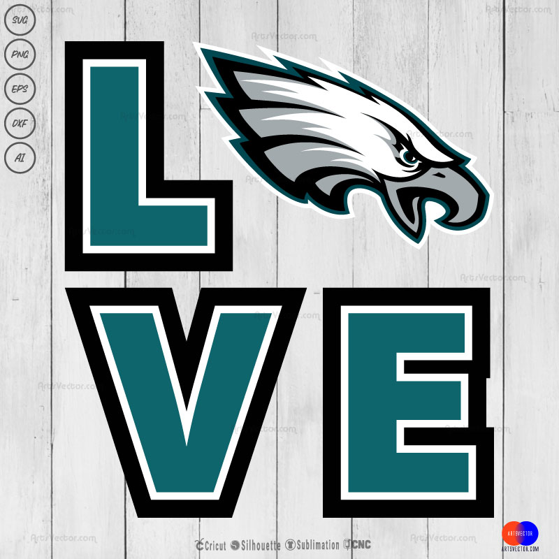Love Eagles Philadelphia Eagles SVG PNG EPS DXF AI