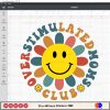 Over stimulated Moms Club Retro SVG PNG DXF High-Quality Files Download, ideal for craft, sublimation, or print. For Cricut Design Space Silhouette and more.