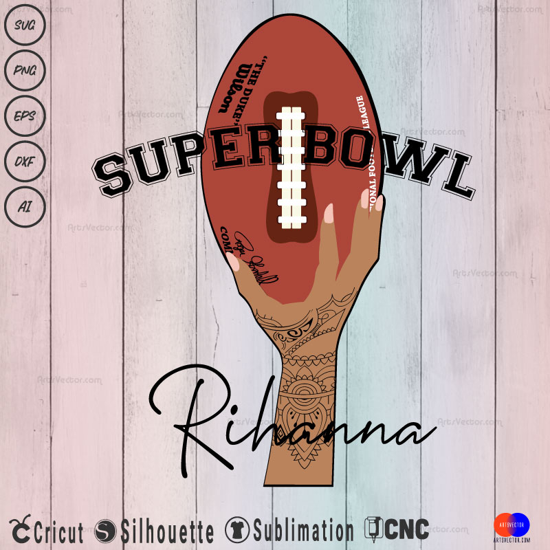 Superbowl 2023 Rihanna Halftime show SVG PNG EPS DXF AI