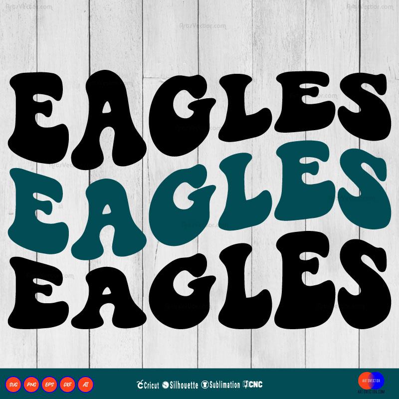 Wavy Philadelphia Eagles SVG PNG EPS DXF AI