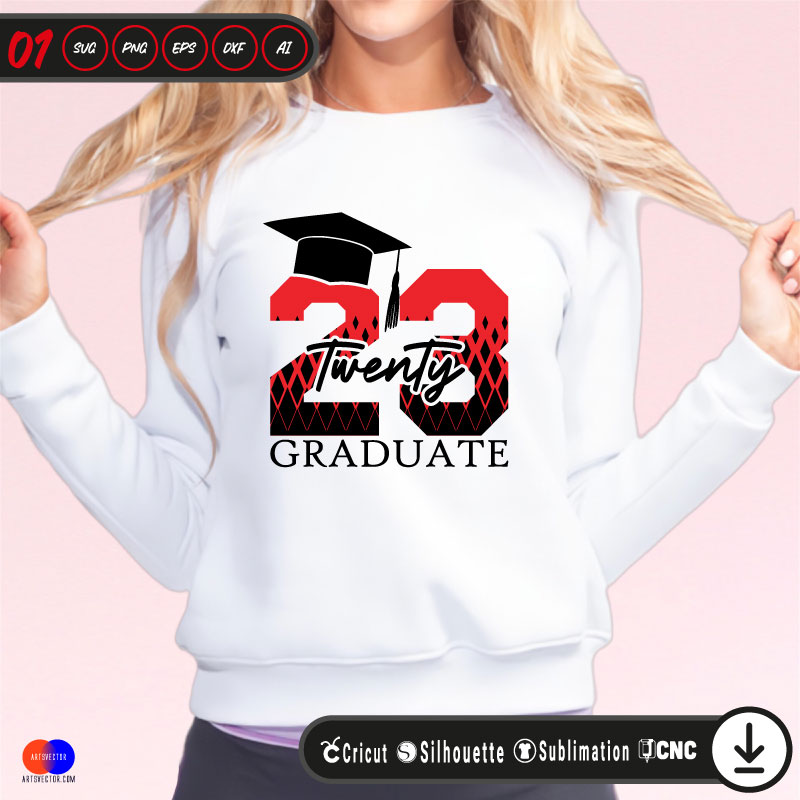 23 Twenty graduate 2023 SVG PNG DXF High-Quality Files Download, ideal for craft, sublimation, or print. For Cricut Design Space Silhouette and more.