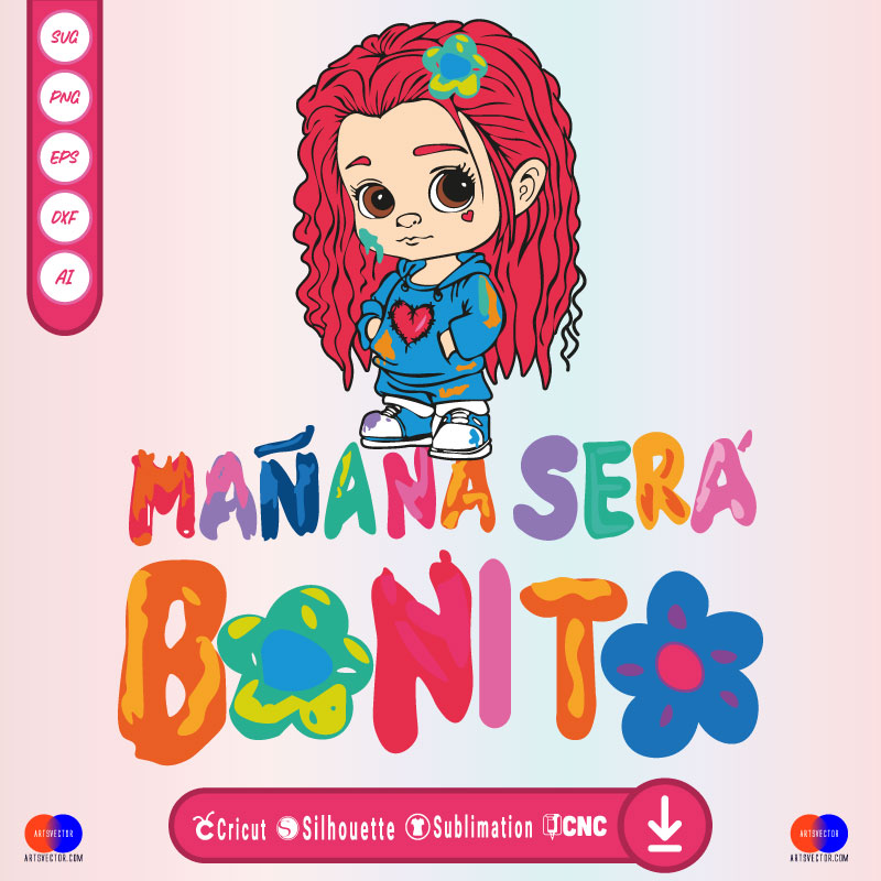Karol G manana sera bonito SVG PNG DXF High-Quality Files Download, ideal for craft, sublimation, or print. For Cricut Design Space Silhouette and more.