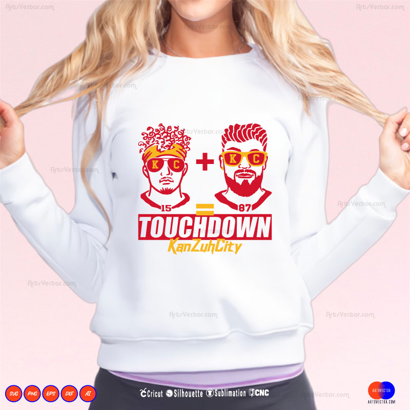 Mahomes Kelce Touchdown KanZuhCity SVG PNG EPS DXF AI