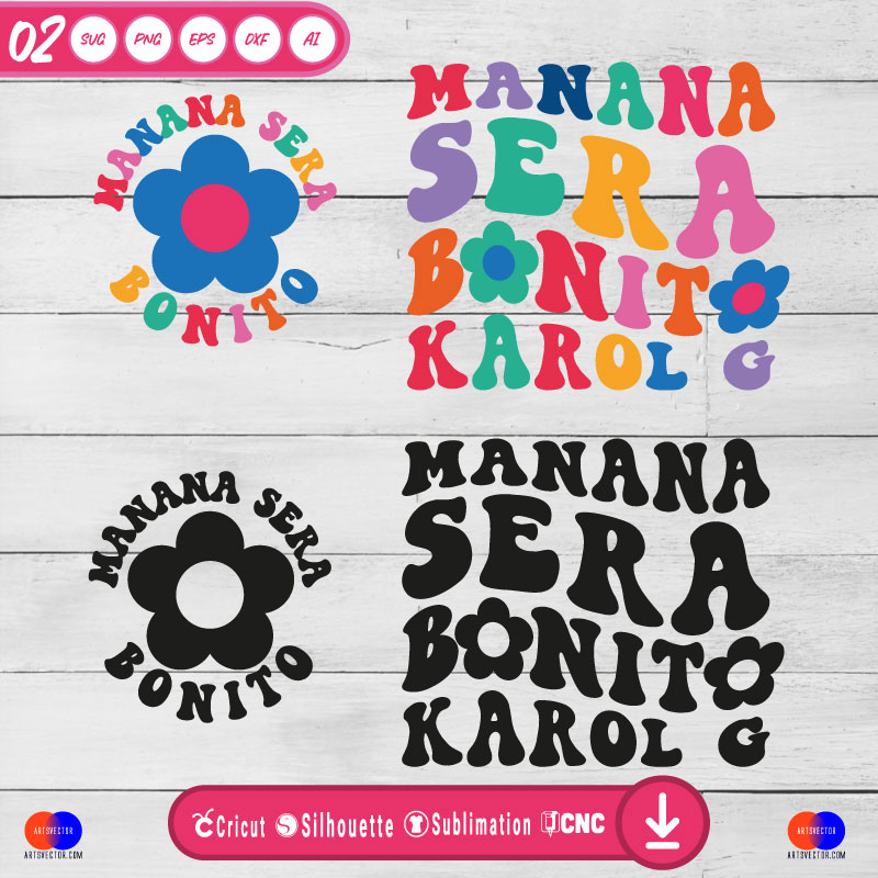 Manana sera bonito retro SVG PNG DXF High-Quality Files Download, ideal for craft, sublimation, or print. For Cricut Design Space Silhouette and more.