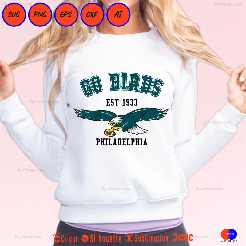 Philadelphia Football Go Birds SVG PNG DXF High-Quality Files Download, ideal for craft, sublimation, or print. For Cricut Design Space Silhouette and more.