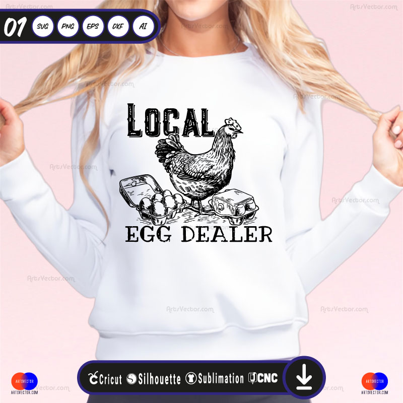 Local Egg Dealer SVG PNG DXF High-Quality Files Download, ideal for craft, sublimation, or print. For Cricut Design Space Silhouette and more.