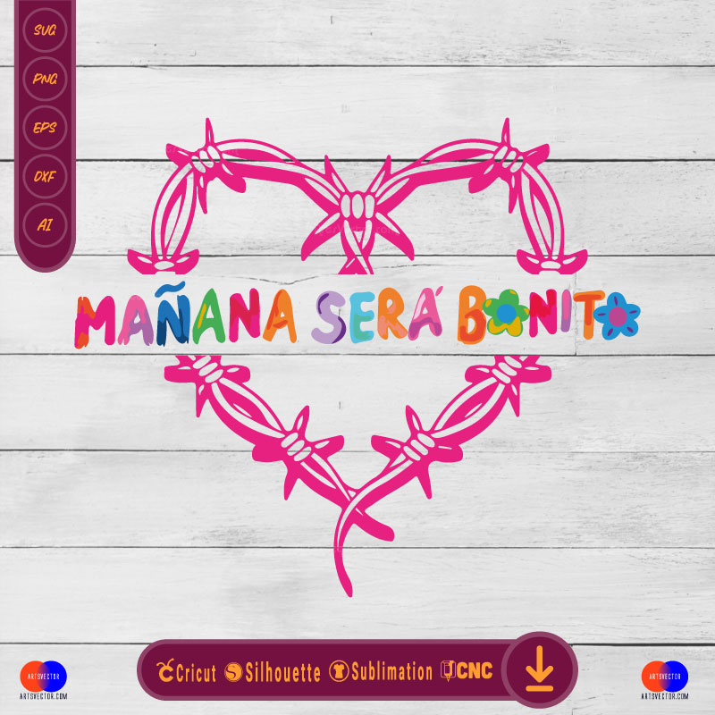 Manana sera bonito Heart SVG PNG DXF High-Quality Files Download, ideal for craft, sublimation, or print. For Cricut Design Space Silhouette and more.